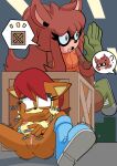 almost_caught anonymous_artist anthro background_character breasts chipmunk covering covering_mouth duo female genitals ground_squirrel hi_res mammal nipples rodent sally_acorn sciurid sega sonic_the_hedgehog_(series) vulva