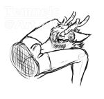 anthro ball_sniffing balls blush blush_lines bulge clothing crotch_sniffing dragon duo eastern_dragon female genitals greyscale hi_res looking_at_another male male/female monochrome mythological_creature mythological_scalie mythology penis penis_sniffing scalie simple_background smile sniffing temnelc underwear white_dragon_(mahjong_soul)