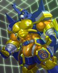 2025 4:5 abs anthro armor arthropod bandai_namco beetle beetlemon biceps big_biceps big_bulge big_muscles blue_body bulge clothing colored digimon digimon_(species) digital_drawing_(artwork) digital_media_(artwork) fist gauntlets genitals gloves green_eyes handwear headgear helmet hi_res horn horned_helmet insect male mammal muscular muscular_anthro muscular_male muscular_thighs pecs penis reclamon solo spandex thick_thighs tight_clothing wireframe zipper