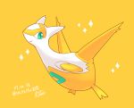  check_translation dated from_side gen_3_pokemon green_eyes lai_(pixiv1814979) latias looking_at_viewer no_humans pokemon profile shiny_pokemon signature simple_background smile solo sparkle translation_request yellow yellow_background 