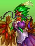 2025 3_fingers absurd_res anthro avian beak big_breasts black_beak black_face breasts brown_arms brown_body brown_feathers brown_hands brown_tail clothed clothed_anthro clothed_female clothing d685ab7f decidueye digital_media_(artwork) digital_painting_(artwork) dress eriture_(patohoro) eyelashes fan_character feathers female fingers generation_7_pokemon gradient_background green_background green_hood hand_behind_back hi_res hood looking_at_viewer maid_uniform multicolored_body multicolored_clothing multicolored_feathers nintendo painting_(artwork) pokemon pokemon_(species) pokemorph portrait purple_clothing purple_dress raised_arm red_body red_face red_feathers ribbons simple_background smile smiling_at_viewer solo tail tail_feathers three-quarter_portrait uniform white_breasts white_face white_fingers wings yellow_background yellow_eyes