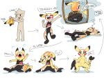 2022 4:3 black_ear_tips black_markings black_tail_tip blush bodily_fluids bottomwear clothing colored costume crotch_tuft dialogue dipstick_ears dipstick_tail directional_arrow ear_markings ellipsis eyes_closed female female_feral feral flying_sweatdrops front_view fur fur_growth furgonomic_bottomwear furgonomic_hat furgonomic_headwear furgonomics gender_transformation generation_1_pokemon growth heart_symbol human human_to_feral looking_at_mirror looking_at_object looking_back_at_self looking_down_at_self lying male male_human mammal markings mask_transformation mirror motion_lines mtf_transformation multicolored_ears netchy_boo nintendo nude on_back on_ground on_hind_legs open_mouth open_smile pants paws pikachu pokemon pokemon_(species) question_mark red_markings semi-anthro shirt shrinking simple_background sitting sitting_on_ground size_transformation sleeping smile solo sound_effects species_transformation speech_bubble spread_legs spreading standing stretching sweat sweatdrop tail tail_markings three-quarter_view topwear transformation transformative_clothing tuft vowelless vowelless_sound_effect waking_up white_background yawn yellow_body yellow_fur zzz