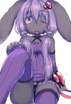 1girl artist_request furry long_hair purple_hair rabbit solo stocking vocieroid yuzuki_yukari 