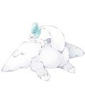 2025 3_toes 4:5 absurd_res abyss_creature_(artist) all_fours ambiguous_feral ambiguous_gender bedroom_eyes big_butt biped bipedal_feral blue_eyes blush blush_lines butt cheek_tuft claws colored cute_fangs digital_media_(artwork) dipstick_tail dragon facial_tuft fangs feathered_wings feathers feet feral full-length_portrait fur furred_dragon furred_scalie hi_res huge_butt kemono looking_at_viewer looking_back looking_back_at_viewer markings monotone_body monotone_fur mythological_creature mythological_scalie mythology narrowed_eyes pal_(species) palworld pocketpair portrait presenting presenting_hindquarters pupils quivern raised_tail rear_view scalie seductive shaded simple_background simple_shading smile snaggle_tooth solo tail tail_markings tail_tuft tapering_tail teal_ears teal_tail_tip teeth thick_tail toe_claws toes tuft white_background white_body white_claws white_feathers white_fur white_wings wings