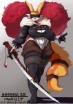 2025 accessory anthro artist_name big_breasts biped black_body black_fur blindfold breasts bulging_thighs cleavage clothed clothing cosplay curvy_figure delphox female fur furgonomics generation_6_pokemon hi_res holding_melee_weapon holding_object holding_sword holding_weapon huge_breasts inner_ear_fluff legs_together legwear leotard meeart117 melee_weapon multicolored_body multicolored_fur navel_outline nier_automata nintendo platinumgames pokemon pokemon_(species) serena_za_warudo_(genozawarudo) slightly_chubby solo standing stockings sword tail tail_accessory tailband text thick_thighs thigh_highs tuft twitter_handle voluptuous weapon white_body white_fur wide_hips yellow_body yellow_fur yorha_2b