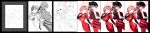  2girls alternate_costume animal_ear_headwear aru_(blue_archive) ass black_hat black_jacket blue_archive blunt_bangs bodysuit breasts broken_horns cleavage cosplay covered_nipples demon_girl demon_horns dual_persona evangelion:_3.0_you_can_(not)_redo eyepatch grin hair_ornament hands_in_pockets hat highres horns jacket large_breasts long_hair mecha_pilot_suit multiple_girls nasan_(coldtime) neon_genesis_evangelion plugsuit_(evangelion) rebuild_of_evangelion red_bodysuit red_hair smile souryuu_asuka_langley souryuu_asuka_langley_(cosplay) wide_image yellow_eyes 