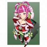  1girl absurdres blunt_bangs breasts capelet christmas commission commissioner_upload dress facial_mark fire_emblem fire_emblem_engage fire_emblem_heroes folded_twintails fur-trimmed_capelet fur_trim fur_wrist_cuffs gloves hair_rings heart heart_facial_mark highres hortensia_(fire_emblem) hortensia_(winter&#039;s_dearest)_(fire_emblem) large_breasts long_hair looking_at_viewer multicolored_hair multicolored_tiara non-web_source official_alternate_costume pantyhose pink_eyes pink_hair red_capelet red_gloves santa_costume santa_dress shiimidori smile snowman_earrings solo striped_clothes striped_pantyhose two-tone_hair white_trim wrist_cuffs 