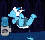 aliasing biped blue_body blue_bottomwear blue_clothing blue_hat blue_headwear blue_skirt bodily_fluids bottomwear clothed clothing darkner deltarune digital_media_(artwork) dress elemental_creature eyes_closed feet fogspot fool&#039;s_hat foot_focus genital_fluids genitals hat headgear headwear innie_vulva mizzle_(deltarune) peeing peeing_on_ground shaded skirt solo undertale_(series) unusual_bodily_fluids unusual_genital_fluids unusual_urine upskirt urine urine_on_ground urine_stream vulva water water_creature watersports