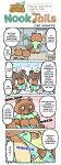 absurd_res animal_crossing anthro blue_eyes bodily_fluids bottomwear brother_(lore) brothers_(lore) brown_body brown_fur calendar canid canine chibi cho_hanayo clothing comic crying dialogue english_text eyes_closed fur group hi_res huddling humor identical_twins looking_at_another male mammal nephew_(lore) nintendo plant raccoon_dog shirt sibling_(lore) speech_bubble talking_to_another tanuki tears tears_of_joy text timmy_nook title tom_nook_(animal_crossing) tommy_nook topwear trio twins_(lore) uncle_(lore) uncle_and_nephew_(lore) window