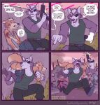 4_panel_comic anthro artist_name battle biceps boots bottomwear butt canid canine canis carrying_another claws clothed clothing comic dialogue dinosaur duo_focus english_text eye_patch eyebrows eyes_closed eyewear footwear fox fox_mccloud fur group gun heroic hi_res holding_object kissing_butt male male/male mammal manly narrowed_eyes nintendo pants prehistoric_species pulling_pants_down ranged_weapon reptile romantic romantic_couple scalie shirt shoes size_difference speech_bubble star_fox tank_top text toomuchdynamite topwear weapon wolf wolf_o'donnell