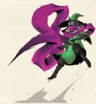  1boy animal_ears artist_name belt black_boots black_fur boots commentary deltarune english_commentary fangs floating_scarf full_body furry furry_male glasses goat_boy goat_ears goat_horns green_hat green_robe hat heart heart_print highres horns male_focus mechamichal patch pink_scarf ralsei ralsei_(hat) robe scarf scarf_over_mouth solo white_eyes wide_sleeves witch_hat 
