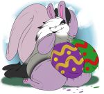  big_breasts breasts bunny_ears_(disambiguation) clothing easter fan_character female gloves holidays leggings legwear mammal marsupial opossum paint rachel rakashama 