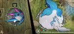 2024 3_fingers abdominal_bulge ambiguous_anthro ambiguous_gender ambiguous_pred anthro anthro_pred belly belly_squish big_belly big_tail biped black_eyes black_nose blue_body blue_ears blue_markings blue_skin blue_tail blush colored countershade_face countershade_tail countershade_torso countershading detailed_background digestion digestion_noises digital_media_(artwork) duo emanata english_text featureless_crotch feet fence fingers front_view fully_inside gameplay_mechanics glistening glistening_body glistening_skin grass gui hi_res huge_belly hyper hyper_belly kink_(kinkaxa) kinkaxa larger_ambiguous larger_anthro lying mammal marine markings mouthless multicolored_body multicolored_ears multicolored_skin multicolored_tail nude on_front one_eye_closed onomatopoeia outside pink_ears plant pushing rain_world raised_tail rear_view rumbling_stomach shaded signature sitting size_difference slugcat smaller_ambiguous smaller_anthro soft_vore sound_effects squish stuck tail tailbutt tapering_tail text thick_tail thick_thighs through_wall two_tone_body two_tone_ears two_tone_skin two_tone_tail videocult vore white_body white_countershading white_ears white_skin white_tail