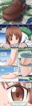  1girl city comic crush destruction giantess highres holding lying_on_stomach school_uniform tall_image terada_ochiko violence 