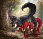 absurd_res all_fours anthro anthro_on_feral anthro_penetrated anus arm_wraps balls balls_deep bestiality black_claws black_hair blue_eyes bodypaint breasts canid canine canis claws clitoral_hood clitoris collar curling_toes cut_ear day dragon duo erection feet female female_penetrated feral feral_penetrating feral_penetrating_anthro fluffy fluffy_tail foot_wraps forest forest_background forked_tongue genitals green_stripes hair hi_res humanoid_genitalia humanoid_vulva interspecies knotting larger_feral leg_wraps light light_beam long_hair long_tail looking_at_another looking_at_genitalia looking_at_partner male male/female male_penetrating male_penetrating_female mammal mythological_creature mythological_scalie mythology nature nature_background open_mouth orange_stripes outside_sex pawpads penetration penile penile_penetration penis plant ponytail raised_leg raised_tail red_body scalie sex sharon_medley sharp_teeth signature size_difference smile stretched_pussy stripes studded_collar studs sunbeam sunlight tail tail_anus teeth thrust_lines tongue tongue_out tree vaginal vaginal_penetration vulva war_paint wolf wraps yaoifairy yellow_eyes