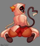  absurd_res animal_humanoid blazblue butt cat_humanoid clothing feline female galactic_overlord hi_res humanoid kaka kneeling looking_back mammal solo taokaka underwear video_games 