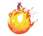  absurdres artist_request cinderace crossed_arms dynamax embers fire fireball gigantamax gigantamax_cinderace highres official_art outline pokemon pokemon_(creature) pokemon_focus pokemon_swsh red_clouds solo standing third-party_source transparent_background very_long_ears white_outline 