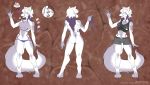  2018 anthro breasts butt canine clothing digital_media_(artwork) female hair hi_res looking_at_viewer mammal model_sheet nipples nude open_mouth piercing pussy reaper3d simple_background smile tongue wolf 