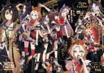  6+girls ahoge animal_ears asymmetrical_bangs beanie black_background black_boots black_pants blue_eyes boots bow bowtie breasts brown_hair closed_mouth coat corset crossed_arms crossed_legs dream_journey_(umamusume) ear_bow ear_covers ears_through_headwear fenomeno_(umamusume) frown glasses glint goggles goggles_around_neck gold_ship_(umamusume) grey_boots grey_hair grey_shirt grey_shorts hat hi_(ibisf5umauma) high_heels highres horse_ears horse_girl horse_tail long_sleeves microphone mini_hat multiple_girls multiple_views nakayama_festa_(umamusume) open_mouth orange_hair orange_outline orfevre_(umamusume) outline overskirt pants red_thighhighs salute shirt short_sleeves shorts sitting small_breasts smile song_name sparkle speech_bubble standing stay_gold_(umamusume) tail thighhighs throne trailblazer_bash!_(umamusume) translation_request twitter_username umamusume watermark white_shirt yellow_coat 