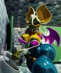 3d_(artwork) absurd_res animal_genitalia animal_penis areola armor bathroom big_breasts big_penis bodily_fluids breastplate breasts clothing curvy_figure digital_media_(artwork) equine_genitalia equine_penis eyelashes flared_penis genital_fluids genitals gynomorph hi_res hyper intersex lips mismatched_animal_genitalia mismatched_animal_penis mismatched_genitalia mismatched_penis peeing penis rouge_the_bat saliva sanory sega smegma sonic_the_hedgehog_(series) suit tail thick_lips tongue urine voluptuous vulva wings