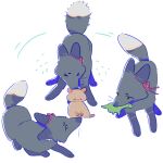  &gt;_&lt; animalization clone closed_eyes commentary ear_flower ear_ornament flower flower_knot flying_sweatdrops fox green_eyes hamster kachimachi_kosuzu link!_like!_love_live! love_live! momose_ginko mouth_hold no_humans pipi_(m1x_mix) scruffing simple_background symbol-only_commentary virtual_youtuber white_background white_flower 