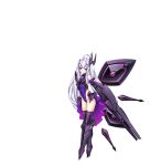  1girl ahoge amakubo_yuri armored_boots bare_shoulders boots breasts dark_persona energy_gun floating floating_object floating_weapon full_body game_cg gloves gun hair_ornament headgear highleg highleg_leotard highres holding holding_gun holding_weapon inoino kouyoku_senki_exs-tia large_variant_set leotard long_hair looking_at_viewer mecha_musume non-web_source official_art purple_eyes red_eyes rextia_lili small_breasts solo tachi-e thighhighs transparent_background twintails variant_set very_long_hair weapon white_hair 