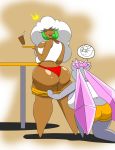  2016 amber_(igph) assisted_exposure big_breasts big_butt breasts butt clothing cup diancie duo eyewear female glasses humanoid igphhangout legendary_pok&eacute;mon nekeisha_(igph) nintendo open_mouth panties pok&eacute;mon pok&eacute;mon_(species) smile surprise tray underwear video_games whimsicott 
