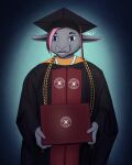 absurd_res anthro bovid caprine digital_media_(artwork) diploma goat graduation graduation_cap graduation_robe hi_res lgbt_pride male mammal pride_colors rose_(rosethegoat) sanythefox simple_background solo transgender_pride_colors