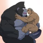 anthro ape aroused aroused_by_another aroused_face aroused_male aroused_smile back_muscles balls belly biceps big_belly black_body black_fur brown_body brown_skin butt buzz_cut captured dominant dominant_anthro dominant_male duo erection excited excited_expression excited_face excited_for_sex excited_male fist fists_clenched fur genitals gorilla grabbing_another grabbing_another&#039;s_leg grabbing_partner grinding grinding_on_penis hand_on_butt hand_on_leg hand_on_shoulder haplorhine holding_another holding_butt holding_leg holding_partner holding_partner&#039;s_leg human human_on_anthro imminent_anal imminent_sex interspecies intimidation larger_anthro larger_male licking licking_lips looking_at_genitalia looking_at_penis looking_back male male/male mammal manly muscular muscular_anthro muscular_male nude nude_anthro nude_human nude_male othukimi pecs penis penis_on_butt primate sex size_difference smaller_human smaller_male standing standing_sex submissive submissive_human submissive_male thick_arms throbbing throbbing_penis tongue tongue_out
