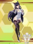  absurdres animal_ears asymmetrical_bangs atago_(azur_lane) azur_lane bangs black_hair black_legwear bow breasts closed_mouth commentary_request extra_ears eyebrows_visible_through_hair garter_straps gloves hair_over_one_eye highres large_breasts long_hair long_sleeves looking_at_viewer military military_uniform miniskirt mole mole_under_eye mute_fanta855 pencil_skirt ribbon simple_background skirt solo standing swept_bangs thighhighs uniform white_bow white_gloves white_ribbon white_skirt 