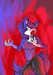  abstract_background angry anthro canine clothed clothing d.angelo female mammal no_pupils open_mouth solo standing 