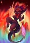  anthro bow breasts chibi crotch_tuft d.angelo demon feline female fur hair horn hybrid mammal solo thick_thighs voluptuous wide_hips 