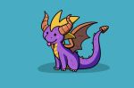  albybunny barefoot blush claws cute dragon feral horn male nude purple_skin scalie sharp_claws sitting smile solo spyro spyro_the_dragon tongue tongue_out video_games wings 