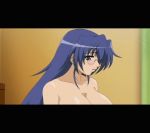  animated animated_gif blue_eyes blue_hair huge_breast isshoni_h_shiyo nipples 
