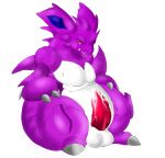  2009 balls inkcookie looking_at_viewer male nidoking nintendo nipples penis pok&eacute;mon pok&eacute;mon_(species) red_eyes solo video_games 