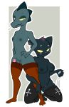  bea_(nitw) big_breasts bran-draws-things breasts cigarette clothing duo female female/female legwear mae_(nitw) night_in_the_woods nude pussy slightly_chubby smile smoking socks stockings thigh-high_stockings thigh_highs 