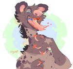  &lt;3 &lt;3_eyes 2017 4_fingers alpha_channel ambiguous_gender anthro claws cyto digital_media_(artwork) fangs fur hyena mammal open_mouth open_smile saliva simple_background smile solo spotted_hyena star teeth tongue tongue_out tuft 