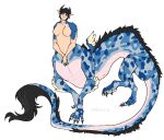 black_body black_fur black_hair blue_body blue_claws blue_markings blue_scales claws dragon dragon_taur eastern_dragon feathers finger_claws fur hair herm horn intersex jujutsu_kaisen mama_fushiguro_(jujutsu_kaisen) markings mouth_closed mythological_creature mythological_scalie mythology nude pawpads paws pink_body pink_scales pink_underbelly pointy_ears puppetmaster13uwu raised_paw scales scalie short_hair solo tan_body tan_scales taur vestigial_wings wing_claws wings yellow_body yellow_feathers