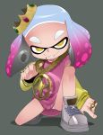  bleedman cephalopod_eyes crown hime_(splatoon) mole mole_under_mouth simple_background solo splatoon_(series) splatoon_2 splatoon_2:_octo_expansion sweater tentacle_hair 