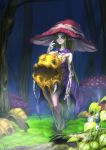  1girl black_sclera female long_hair monster_girl mushroom mushroom_girl nature original outdoors pale_skin pointy_ears queruru solo zombie 