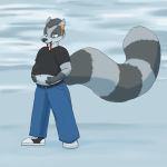  2017 abdominal_bulge anthro bashfulsprite goo male mammal procyonid raccoon vore 