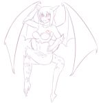 alma_elma animal_humanoid big_wings breasts clothed clothing crossed_legs dragon_humanoid facial_markings female hair hand_on_hip hi_res humanoid hybrid line_art long_hair markings monster_girl monster_girl_(genre) monster_girl_quest navel open_mouth partially_clothed race_swap raised_arm red_eyes scales simple_background sketch skimpy solo spade_tail tattoo thundragon video_games white_background wings 