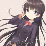  black_hair blue_eyes blush long_hair seifuku smile tsukino_mito 