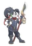  anthro bear black_hair clothed clothing cub dogyd female flat_chested hair jade_brewpaw loli mammal panda pandaren simple_background solo video_games warcraft young 