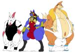  a-side belly bounce bulge clothed clothing floatzel group leotard lucario muscular nintendo partially_clothed pok&eacute;mon pok&eacute;mon_(species) video_games zangoose 