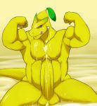  anthro anthrofied balls belly biceps big_muscles big_penis circumcised cum cum_on_chest cum_on_face cum_on_neck cum_on_penis cumshot digital_media_(artwork) dragon ejaculation erection flexing geng genjipan hi_res humanoid_penis leaf lemon looking_at_viewer male messy musclegut muscular muscular_male nipples nude orgasm pecs penis presenting raised_arm scales shaded simple_background sitting solo spike_(disambiguation) stocky tongue tongue_out 