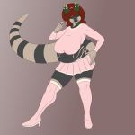  anthro bpq00x clothed clothing crux female heel_boots legwear looking_at_viewer makeup overweight solo standing thick_thighs thigh_highs 
