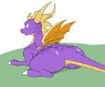 big_butt butt dragon feral horn looking_back male open_mouth seii3 solo spyro spyro_the_dragon thick_thighs video_games wings 