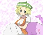  bel_(pokemon) blonde_hair blue_eyes breasts commentary_request hat large_breasts medium_hair murasaki_(desire66) pokemon pokemon_(game) pokemon_bw solo 