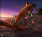  2018 ambiguous_penetration anthro anthro_on_anthro beach breasts buckteeth butt butt_grab canine clenched_teeth dipstick_ears disney duo ears_back ears_down eyes_closed female flat_chested fox fur gloves_(marking) grey_fur hand_behind_back hand_on_butt interspecies judy_hopps kneeling lagomorph larger_male letodoesart male male/female mammal markings mastery_position multicolored_fur nick_wilde nude on_lap open_mouth orange_fur outside pawpads penetration predator/prey rabbit saliva saliva_string seaside sex size_difference smaller_female socks_(marking) sunset teeth tongue tongue_out wet wet_fur zootopia 